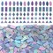LITMIND Iridescent Stained Glass Mosaic Tiles for Crafts, 240 Pieces 5 Shapes Mixed Mosaic Glass Pieces, Mosaic Kits for Adults (Iridescent Grey)